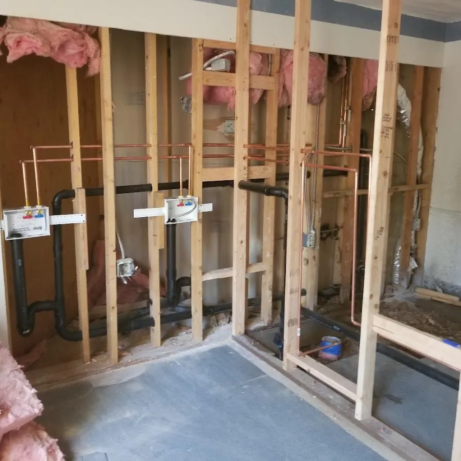 Copper pipe rough-in and plumbing installation in Smithtown